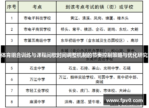 体育组合训练与课程间歇时间调整机制的节奏控制策略与优化研究
